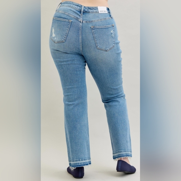 Judy Blue Mid Rise Medium Wash Released Shadow Hem Bootcut Jeans Various NEW - Picture 16 of 16